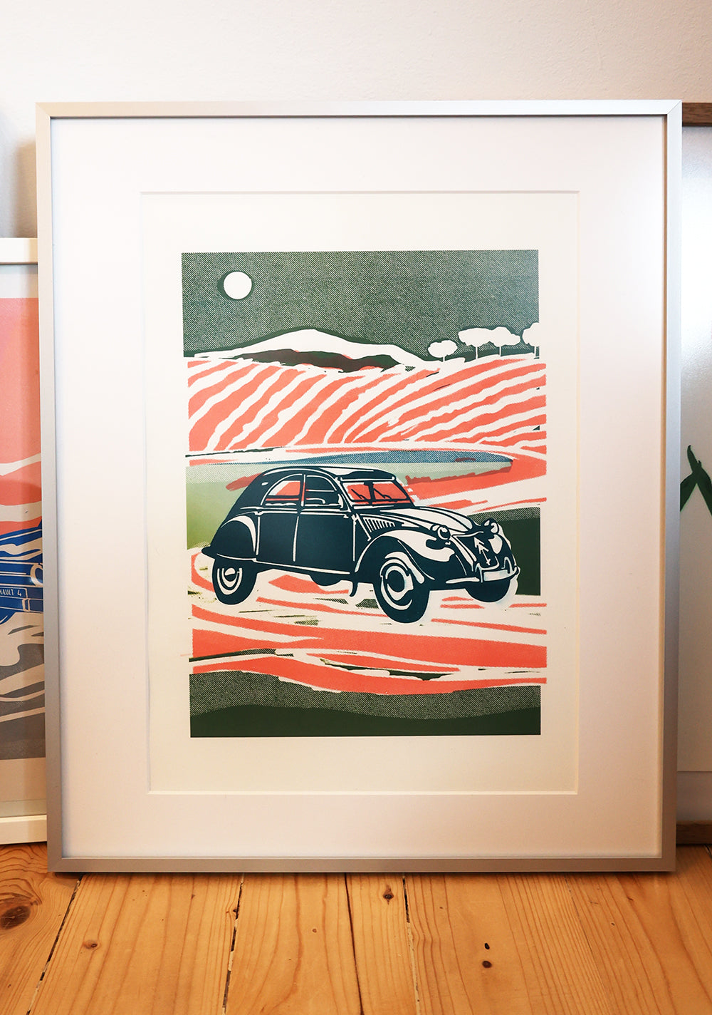 RISO Print mit Rahmen: Citroen Ente (limitierte Auflage)