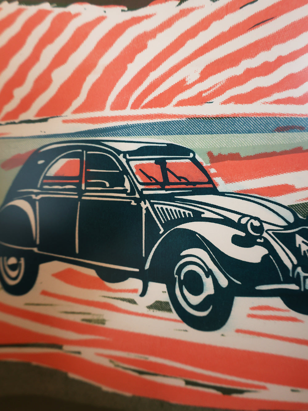 RISO Print mit Rahmen: Citroen Ente (limitierte Auflage)